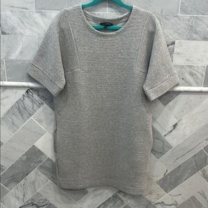 Gray Striped Short Sleeve Banana Republic Dress